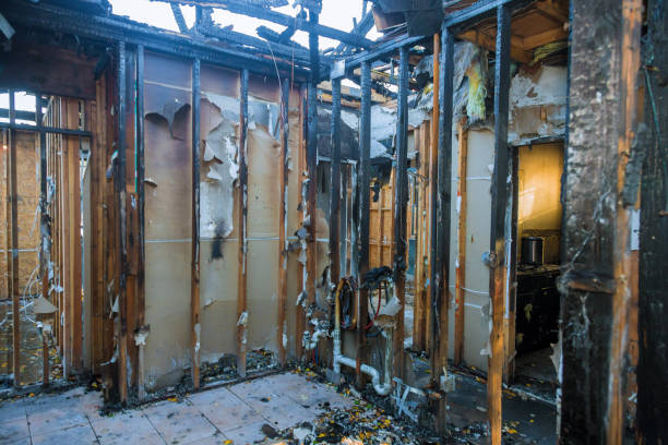 Professional Fire Damage Restoration technician working in Lakes of the Four Seasons, IN